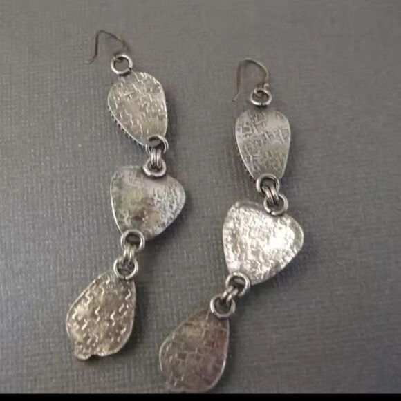 Elegant Blue and Turquoise Dangle Earrings - Picture 2 of 3